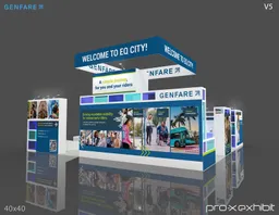 40x40 Island booth design by Pro-X Exhibits